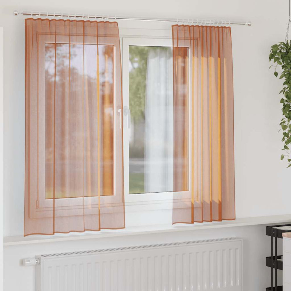 Voile užuolaidos su kilpomis, 2vnt., terakota sp., 140x175cm