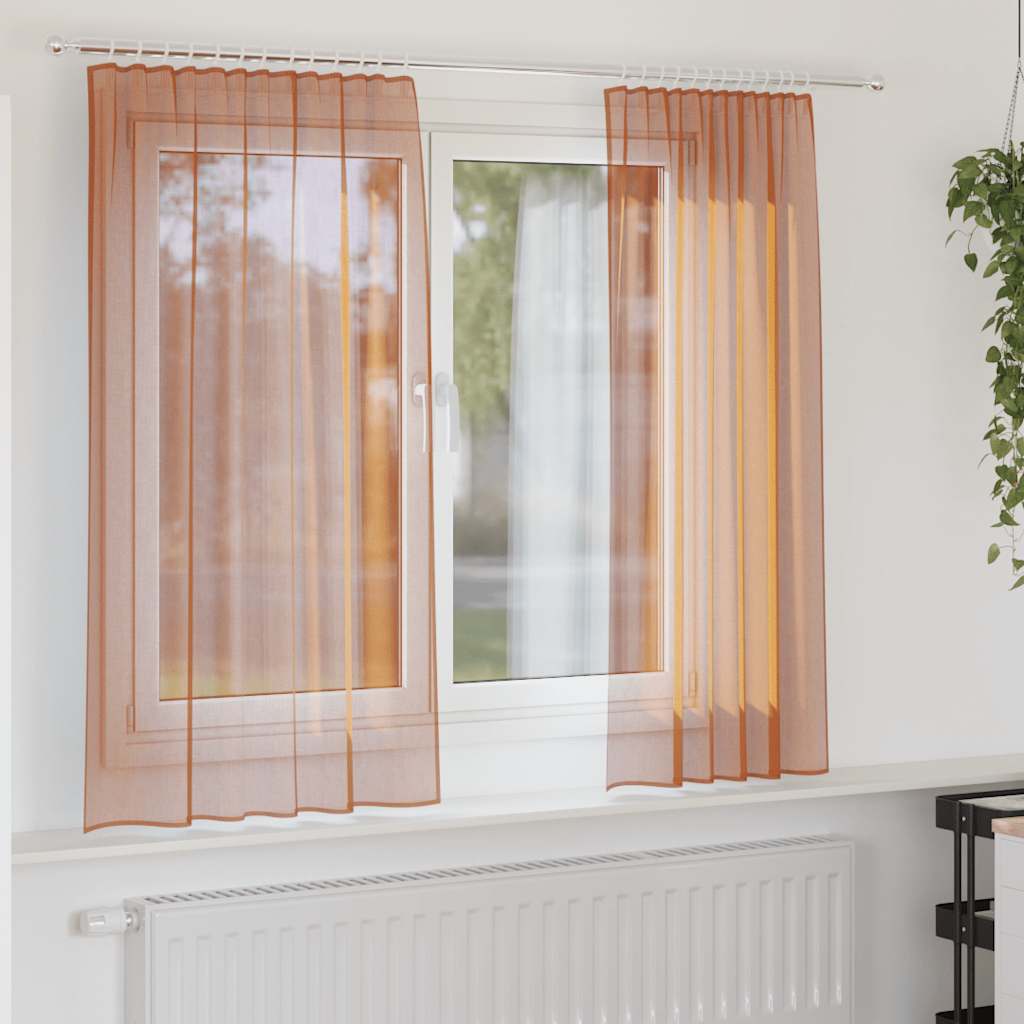 Voile užuolaidos su kilpomis, 2vnt., terakota sp., 140x175cm