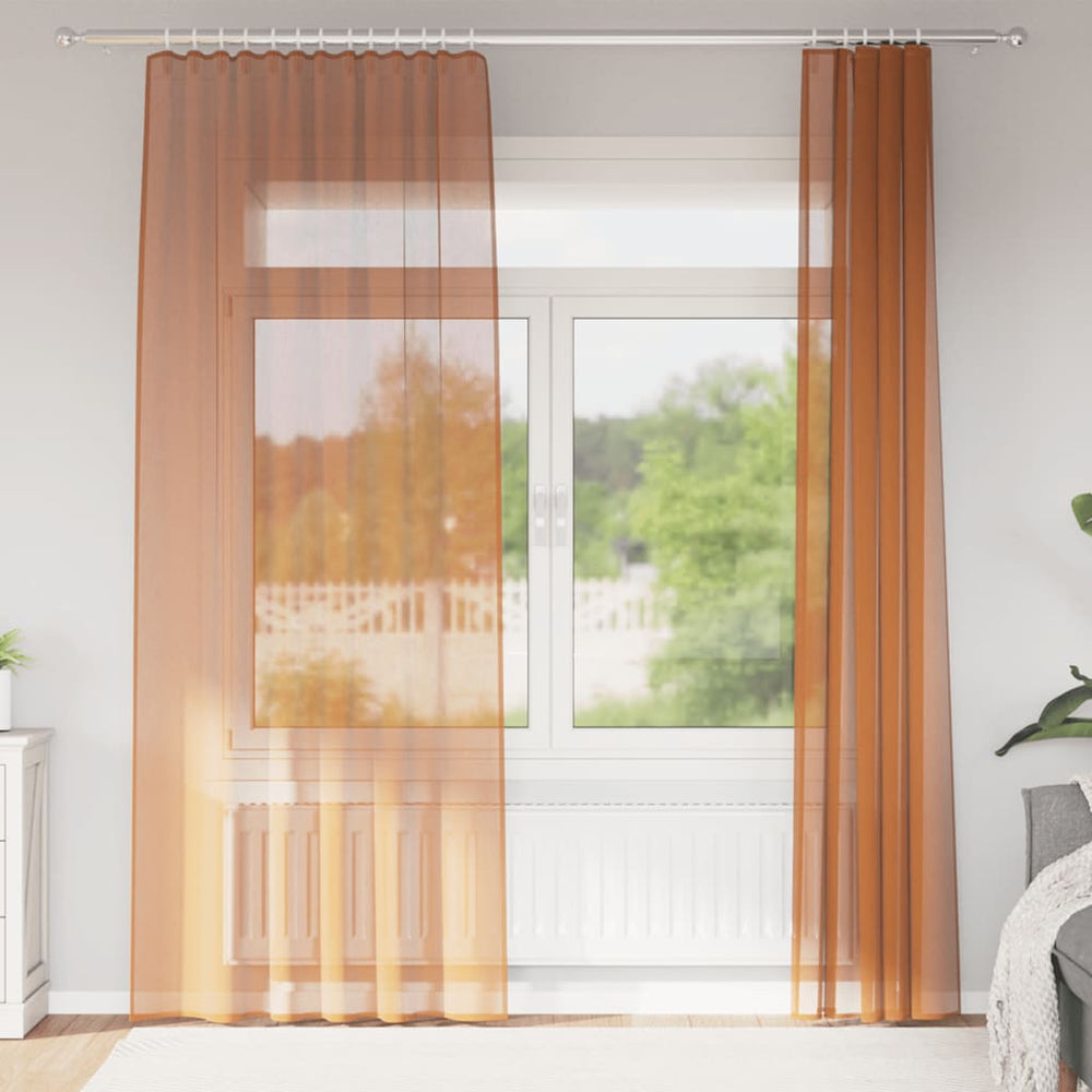 Voile užuolaidos su kilpomis, 2vnt., terakota sp., 140x225cm