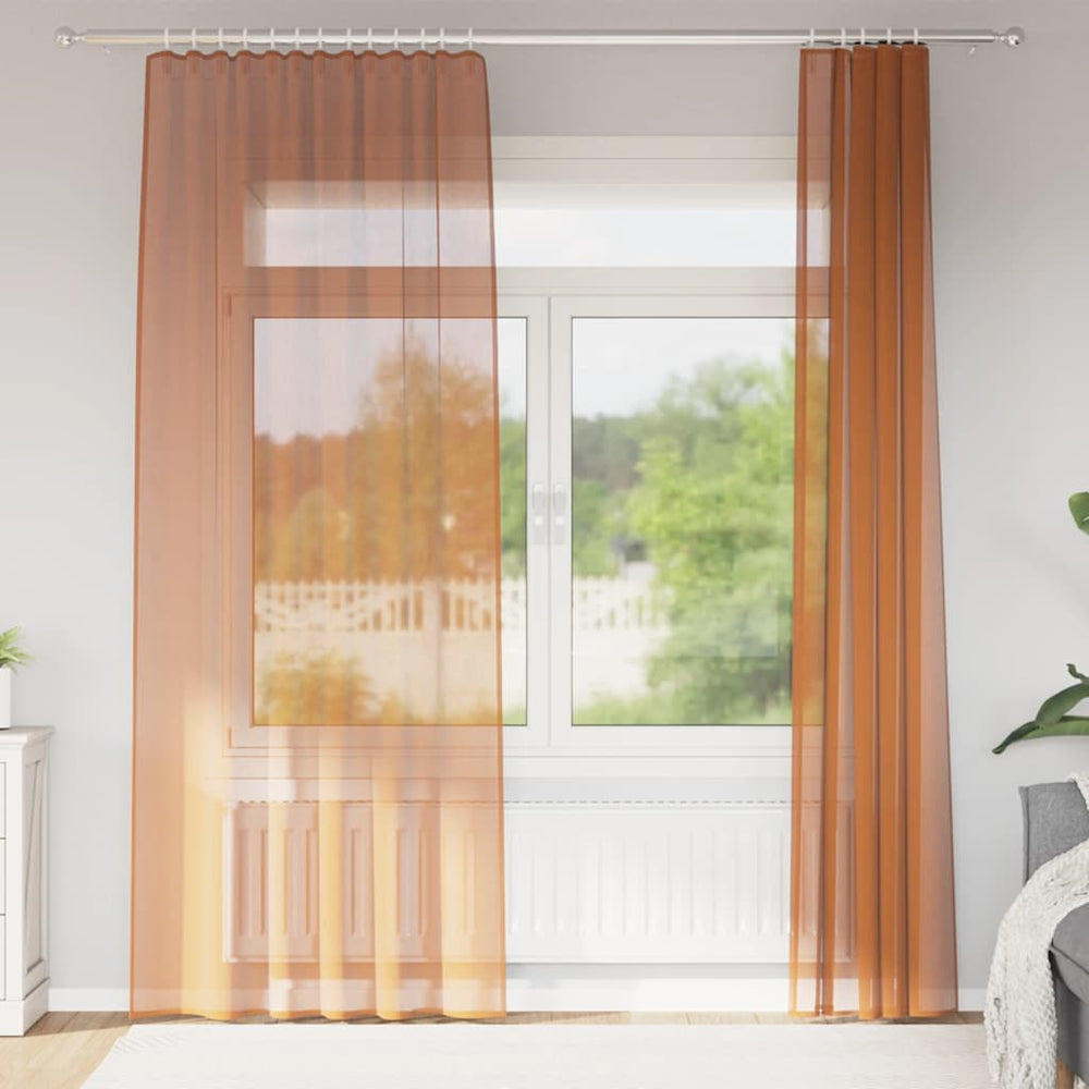 Voile užuolaidos su kilpomis, 2vnt., terakota sp., 140x245cm