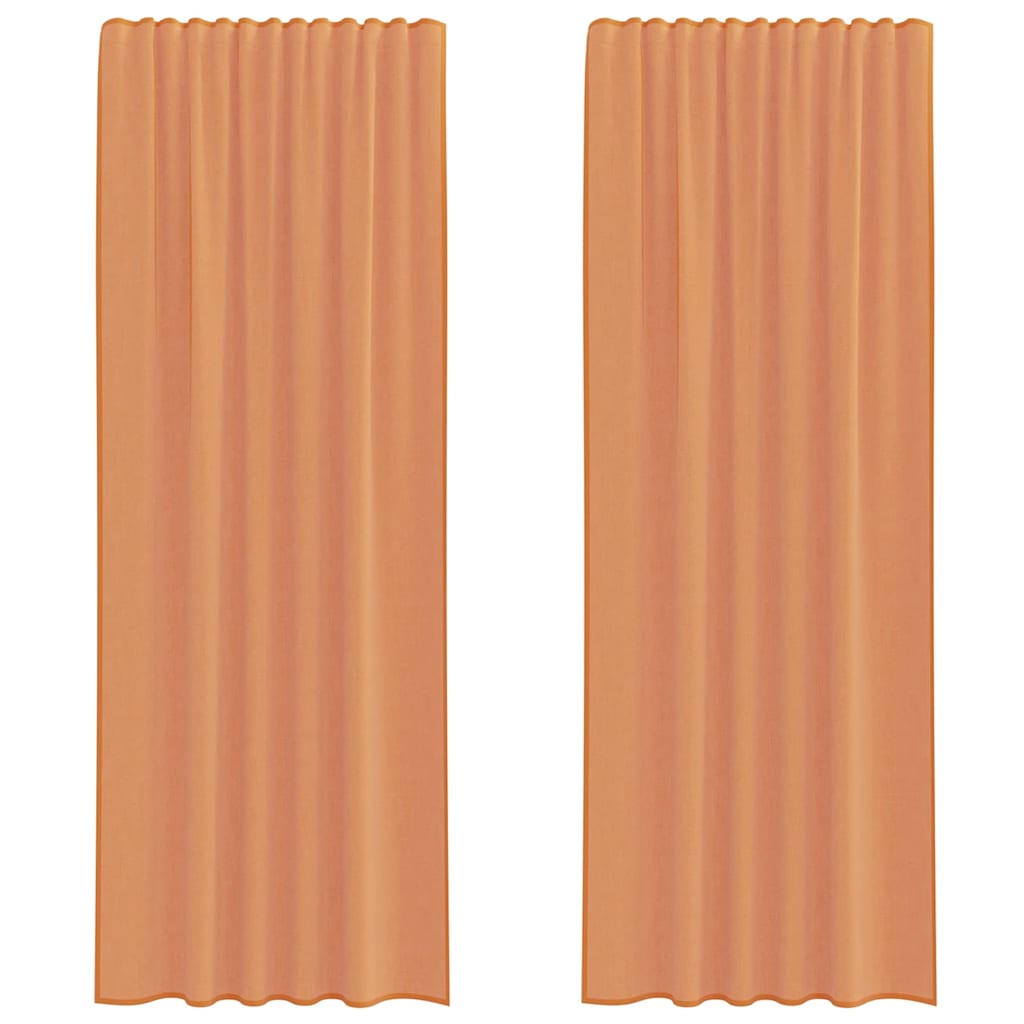 Voile užuolaidos su kilpomis, 2vnt., terakota sp., 140x260cm