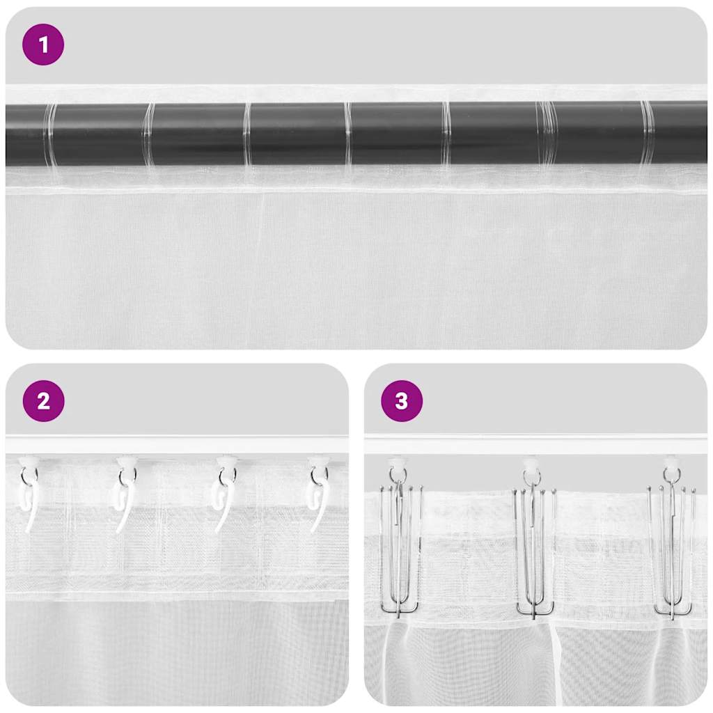 Voile užuolaidos su kilpomis, 2vnt., terakota sp., 140x260cm