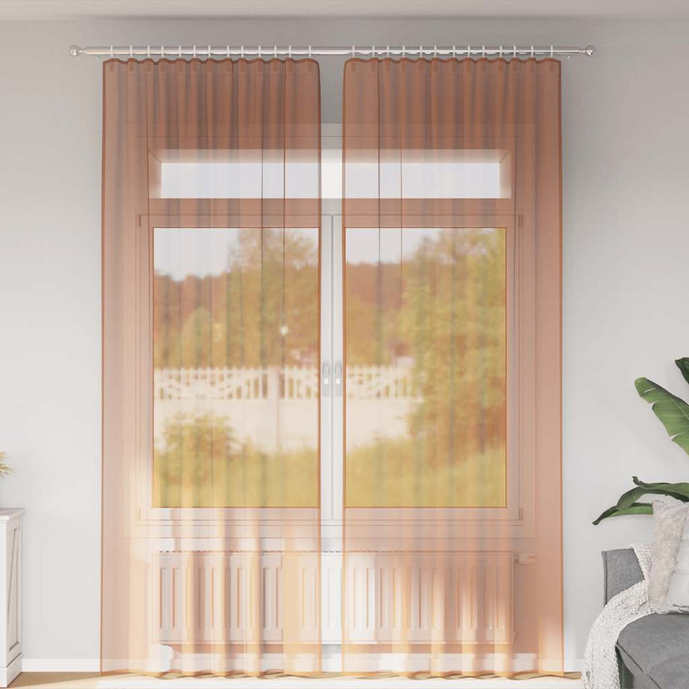 Voile užuolaidos su kilpomis, 2vnt., terakota sp., 140x260cm