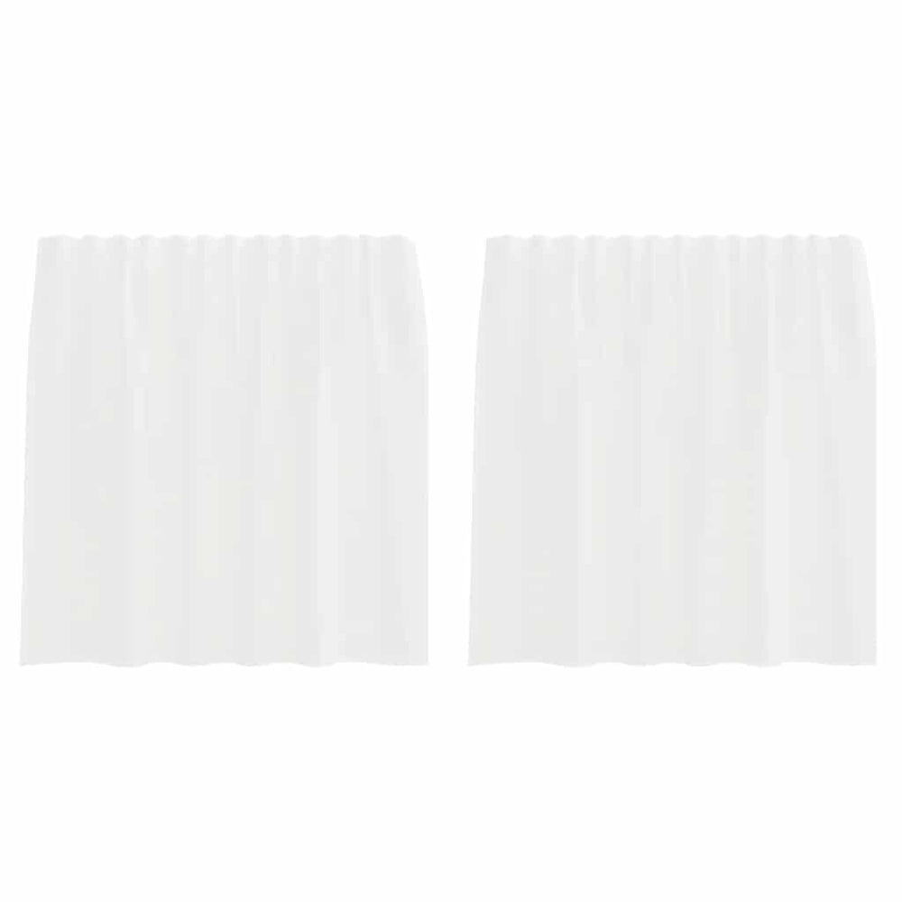 Voile užuolaidos su kilpomis, 2vnt., baltos spalvos, 140x140cm
