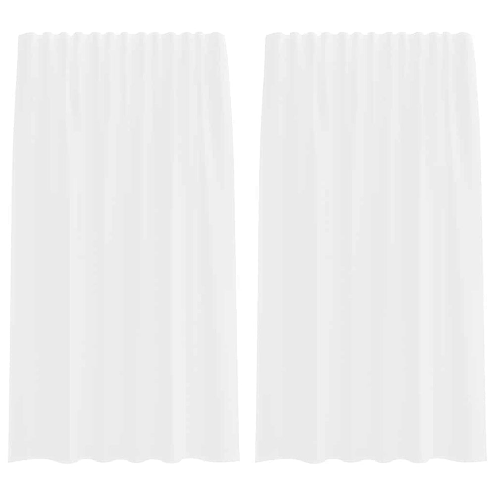 Voile užuolaidos su kilpomis, 2vnt., baltos spalvos, 140x175cm