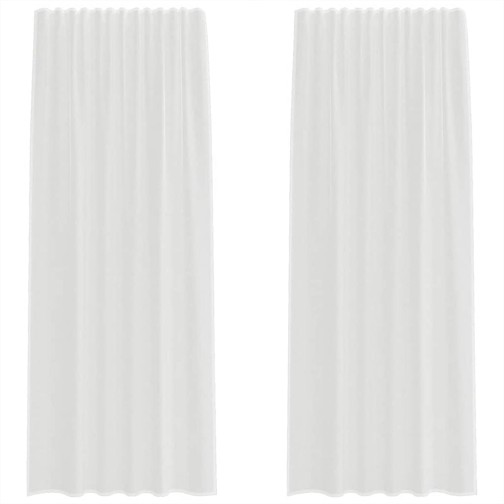 Voile užuolaidos su kilpomis, 2vnt., baltos spalvos, 140x225cm