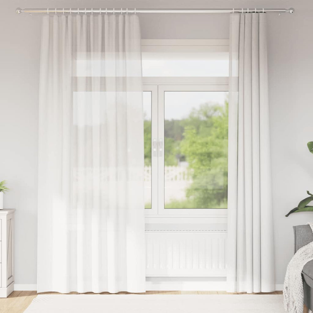 Voile užuolaidos su kilpomis, 2vnt., baltos spalvos, 140x225cm