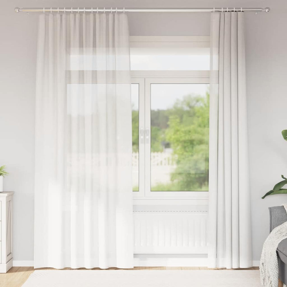 Voile užuolaidos su kilpomis, 2vnt., baltos spalvos, 140x245cm