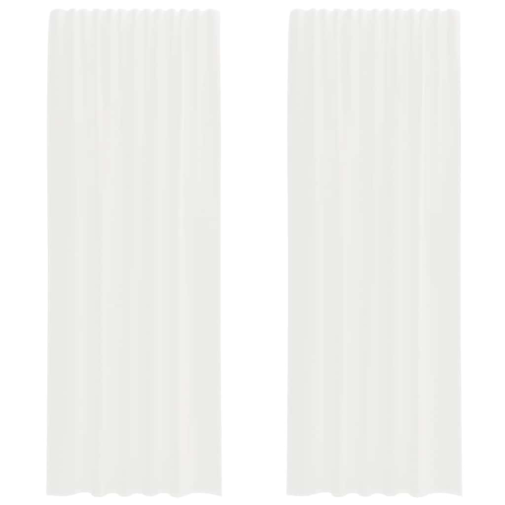 Voile užuolaidos su kilpomis, 2vnt., baltos spalvos, 140x260cm
