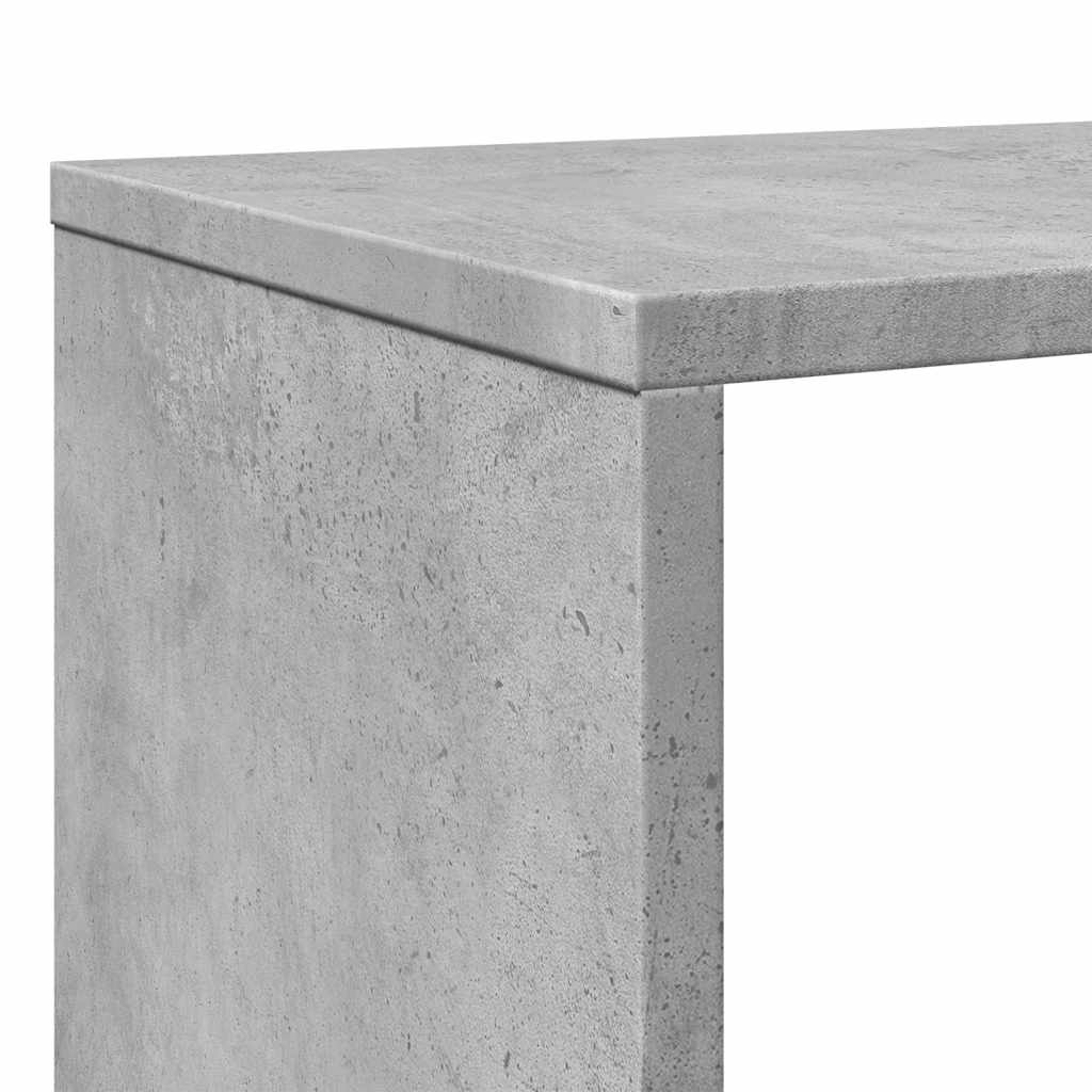 Spintelė knygoms, betono pilkos spalvos, 132x29x141,5cm, MDP