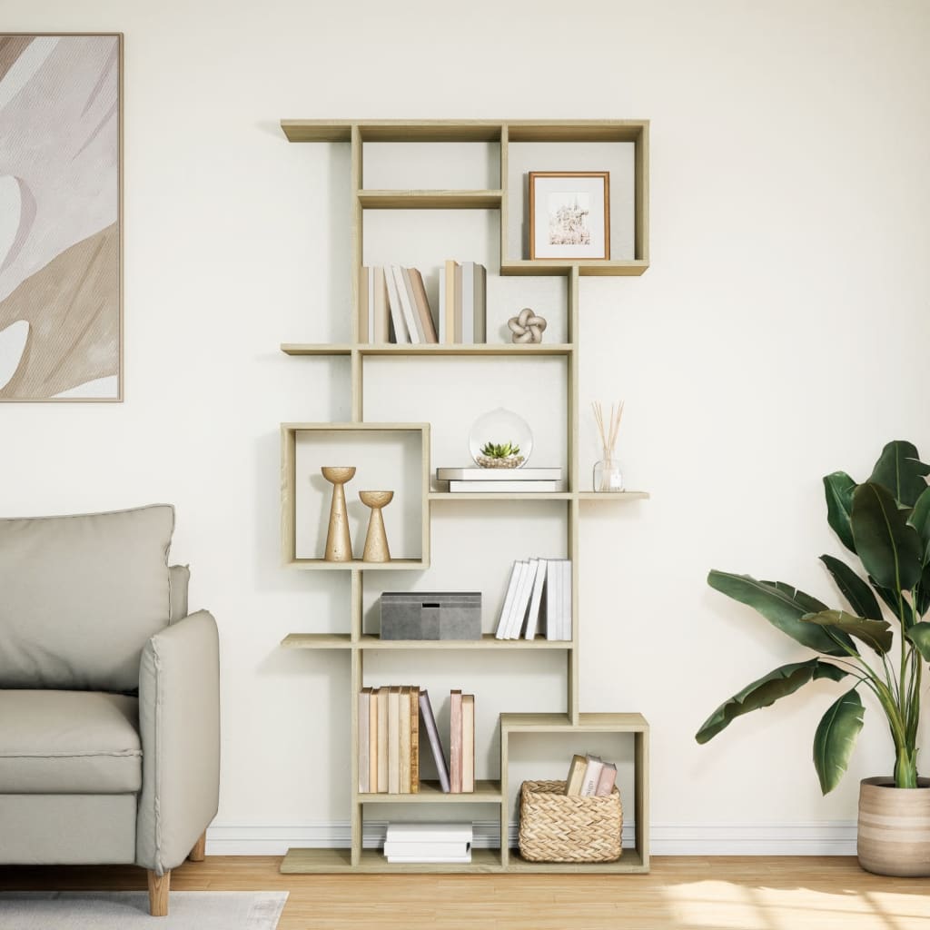 Grāmatu plaukts, ozola krāsa, 92x29x188cm, MDF