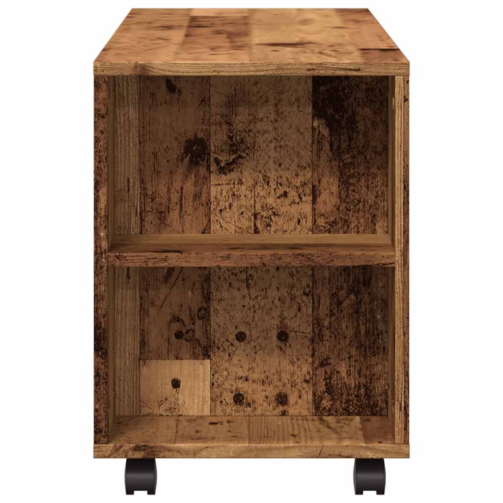 TV stand with castors, wood, 102x34.5x43cm, wood