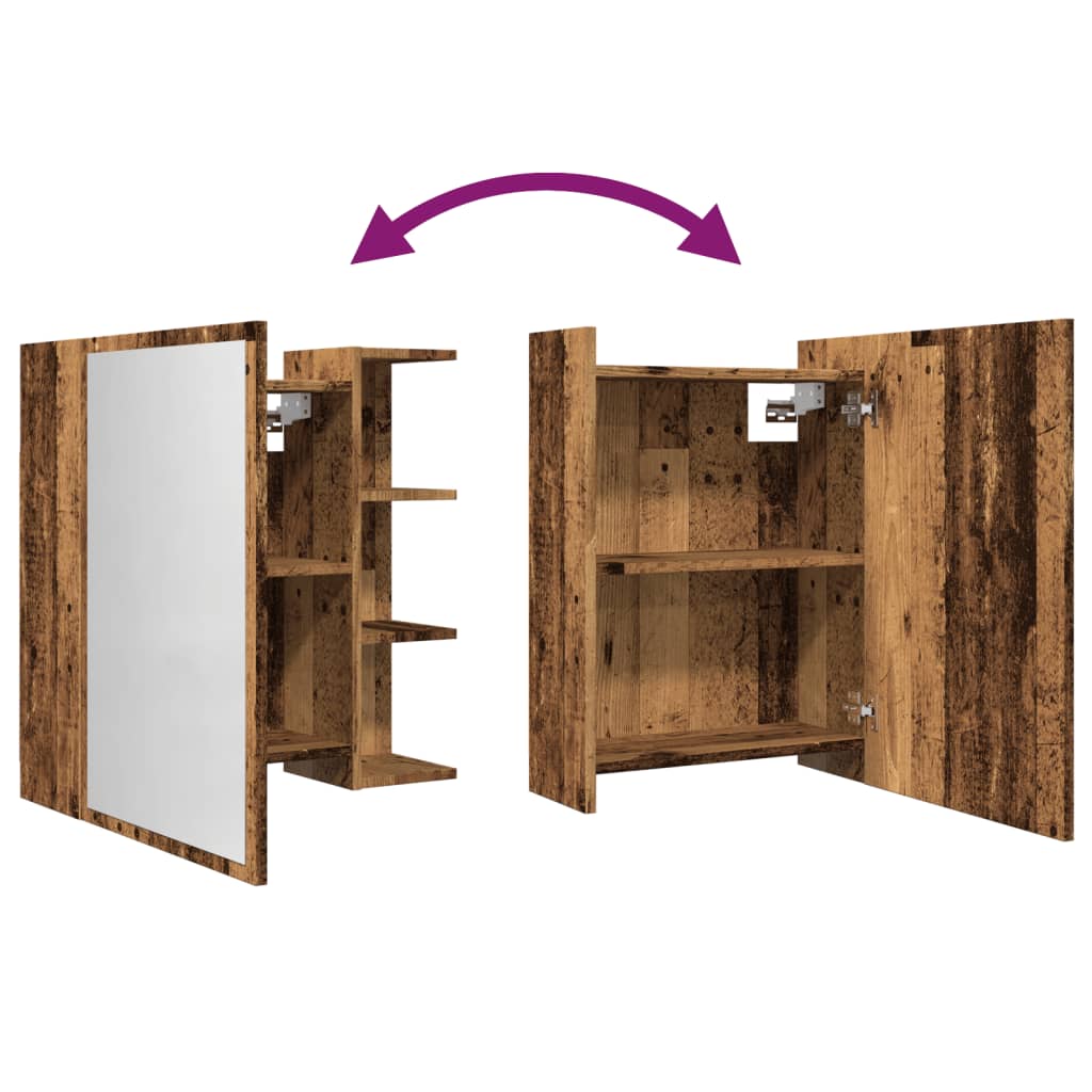 Bathroom mirror cabinet, wooden, 62.5x20.5x64cm, wood