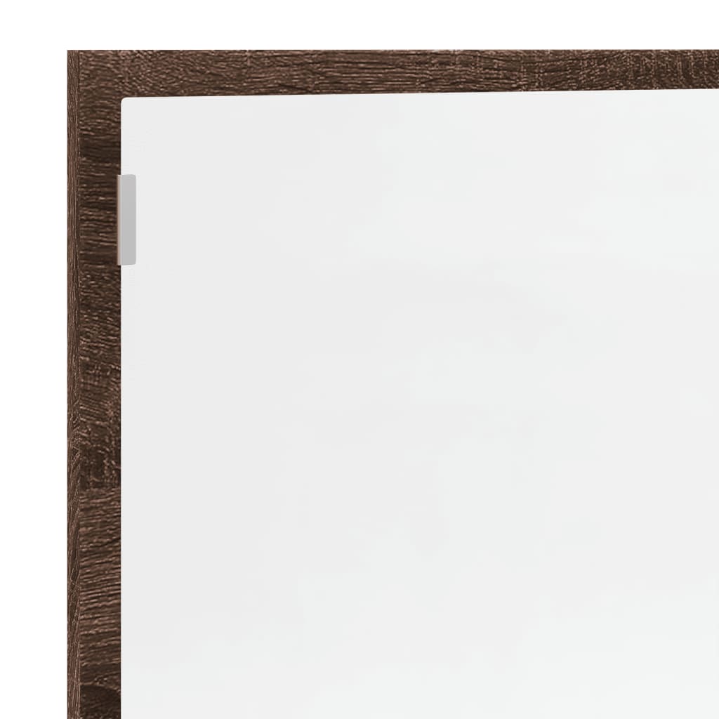 Vonios kambario LED veidrodis, rudas, 100x8,5x37cm, mediena