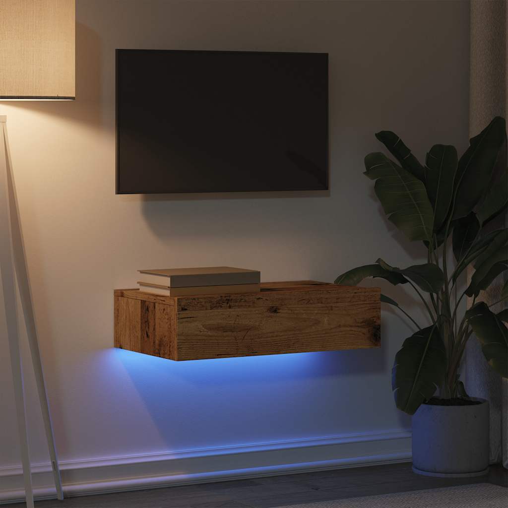 Televizoriaus spintelė su LED, medienos, 60x35x15,5cm