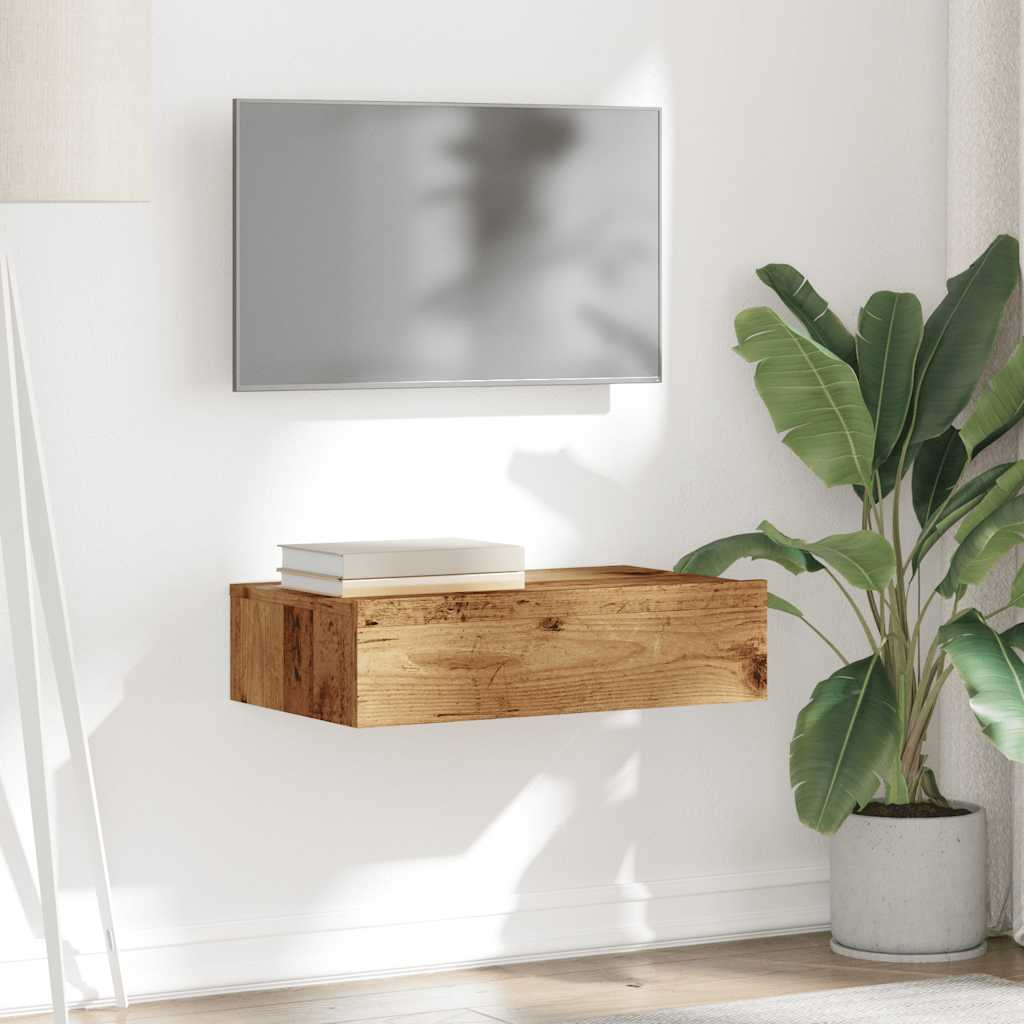 Televizoriaus spintelė su LED, medienos, 60x35x15,5cm