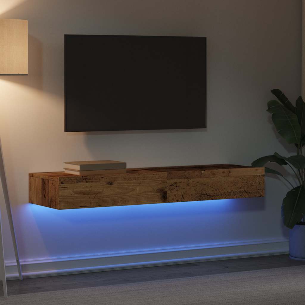 LED TV cabinets, 2 pcs, wood, 60x35x15.5cm