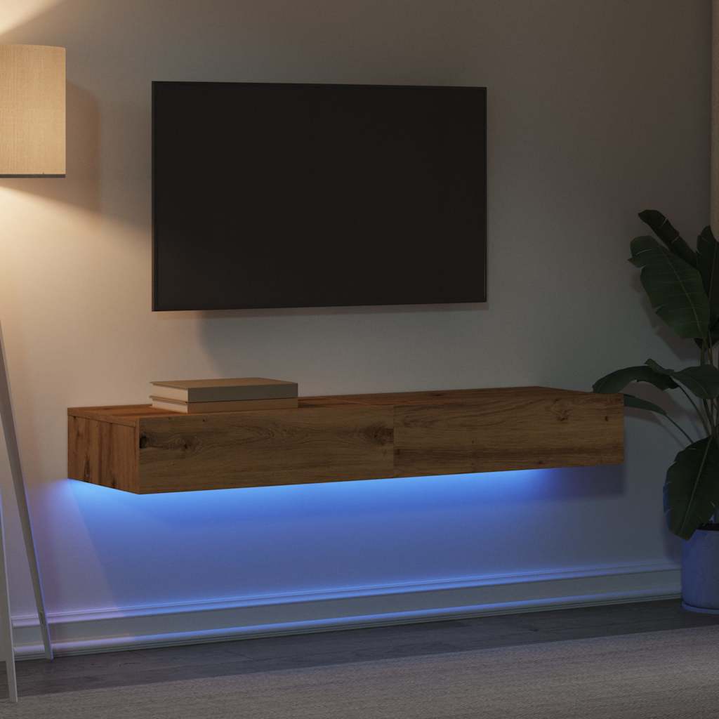 TV skapīši ar LED apgaismojumu, 2 gab., artisano, 60x35x15,5 cm