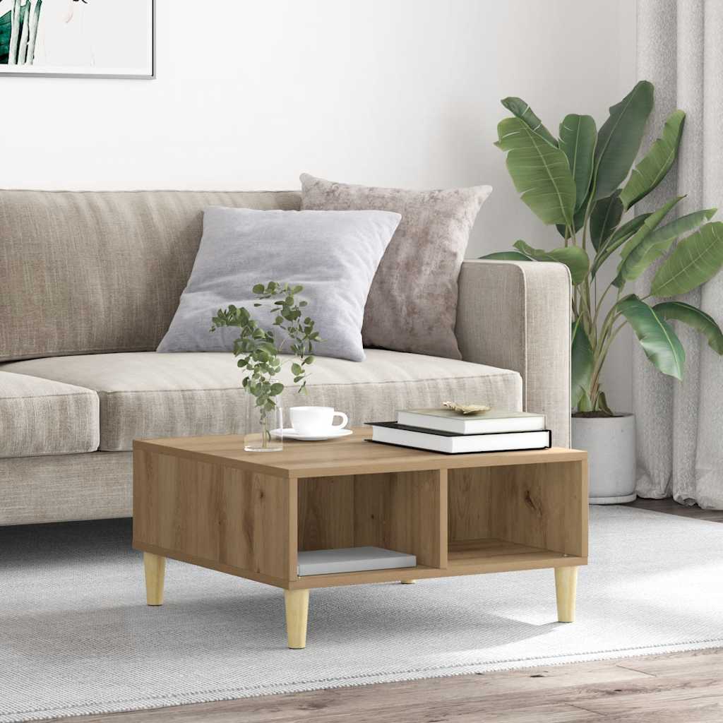 Kafijas galdiņš, amata ozols, 60x60x30cm, apstrādāta koksne