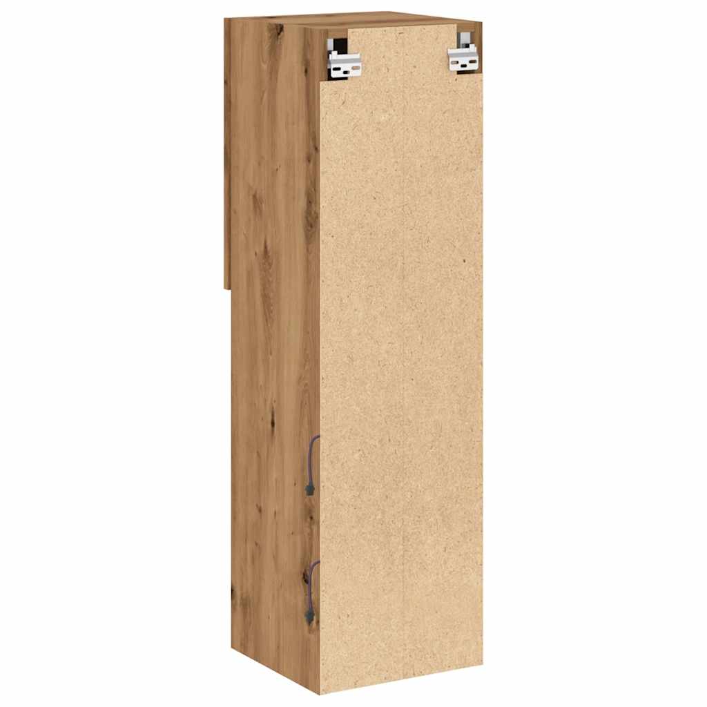 TV spintelė su LED lemputėmis, ruda ąžuolo, 30,5x30x102cm