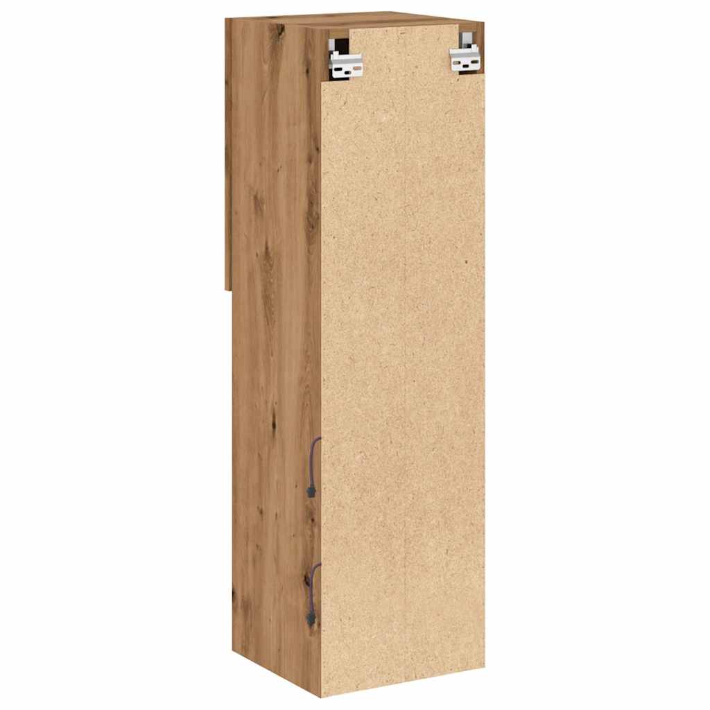 TV skapji ar LED gaismām, 2 gab., brūns ozols, 30,5x30x102cm