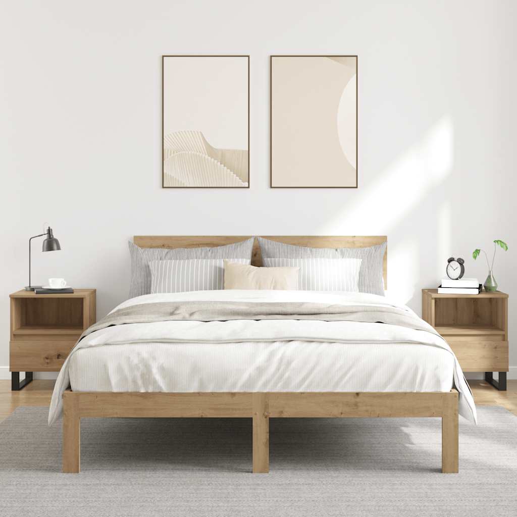 Naktinės spintelės, 2vnt., artisano ąžuolo, 40x35x50cm, mediena
