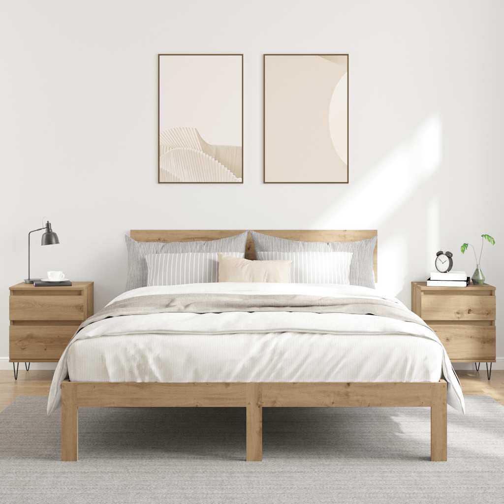 Naktinės spintelės, 2vnt., artisano ąžuolo, 40x35x50cm, mediena