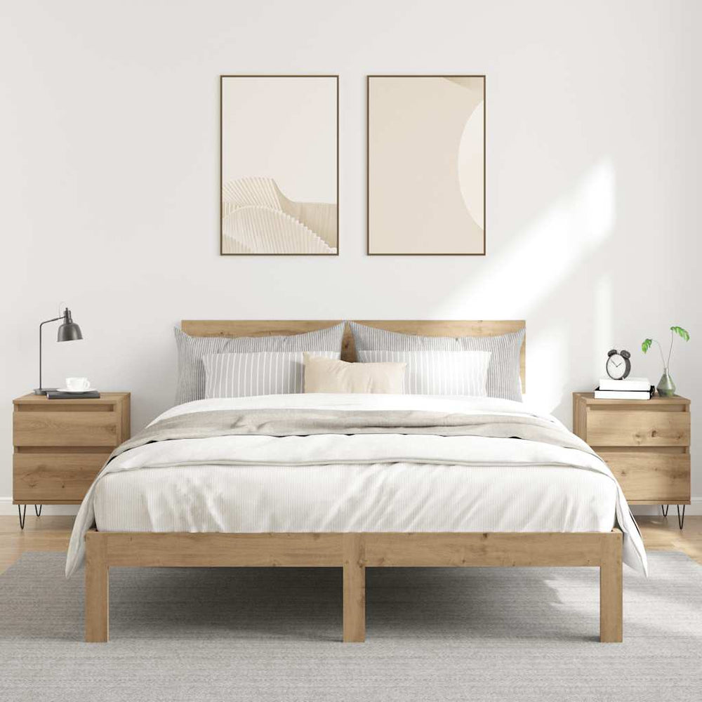 Naktinės spintelės, 2vnt., artisano ąžuolo, 40x35x50cm, mediena