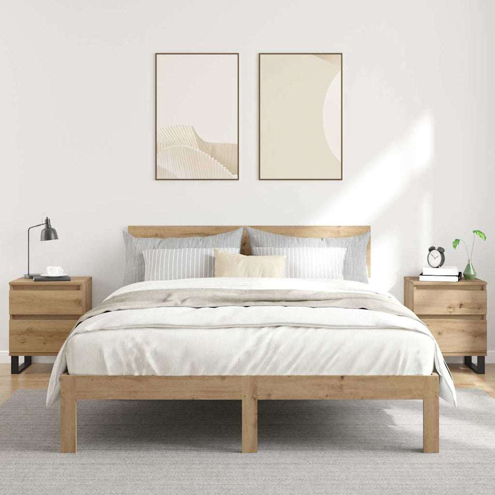 Naktinės spintelės, 2vnt., artisano ąžuolo, 40x35x50cm, mediena