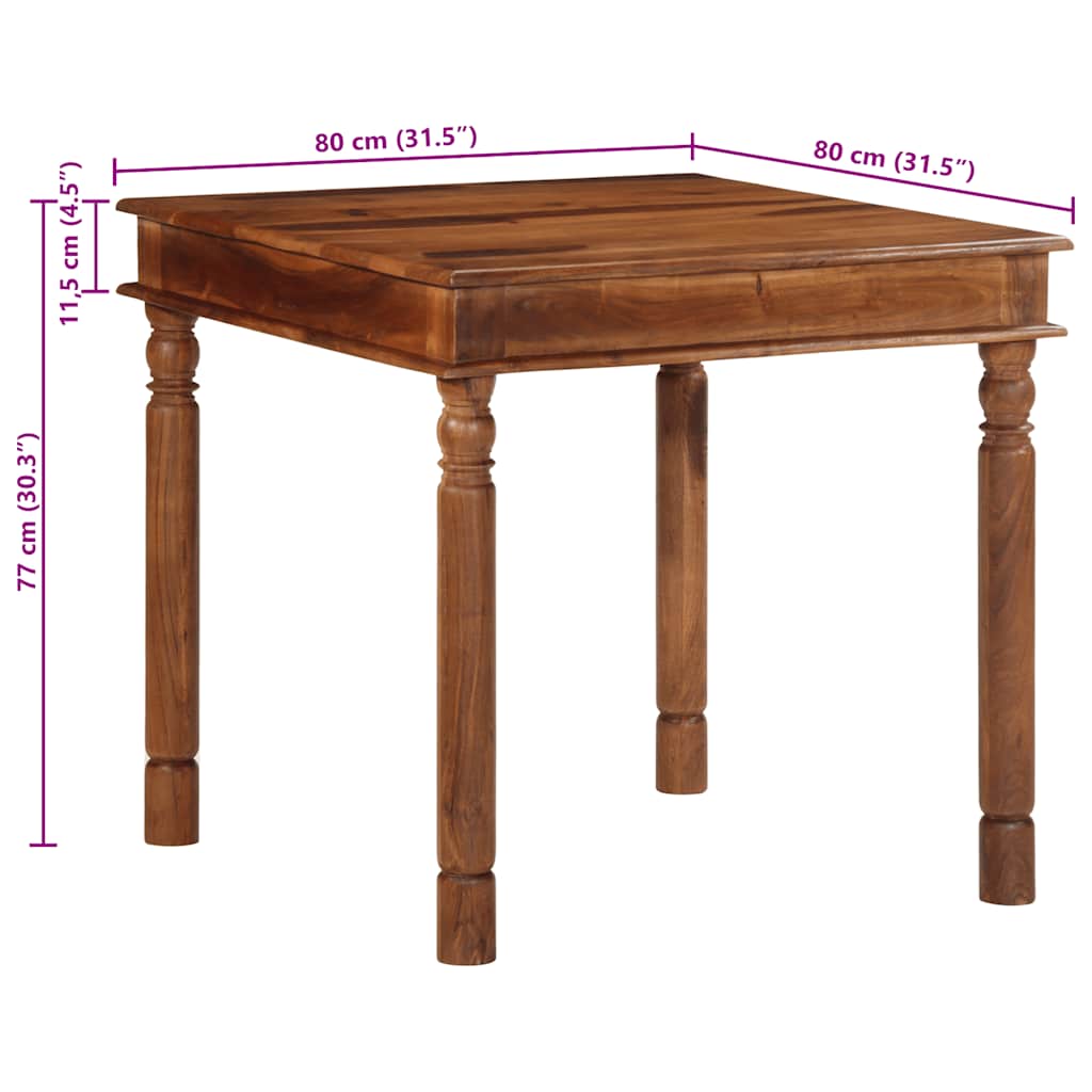 Dining table 80x80x77 cm Solid acacia wood