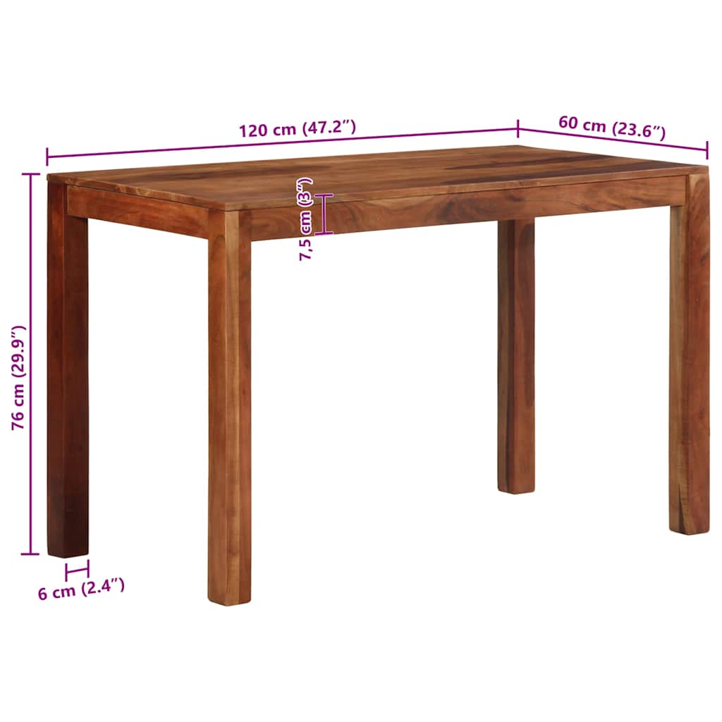 Valgomojo stalas 120x60x76 cm Akacijos masyvo