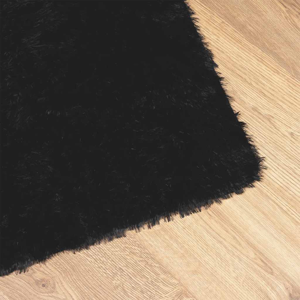 Shaggy tipo kilimas, NAVARRA, 120x170 cm, juodos, poliesteris