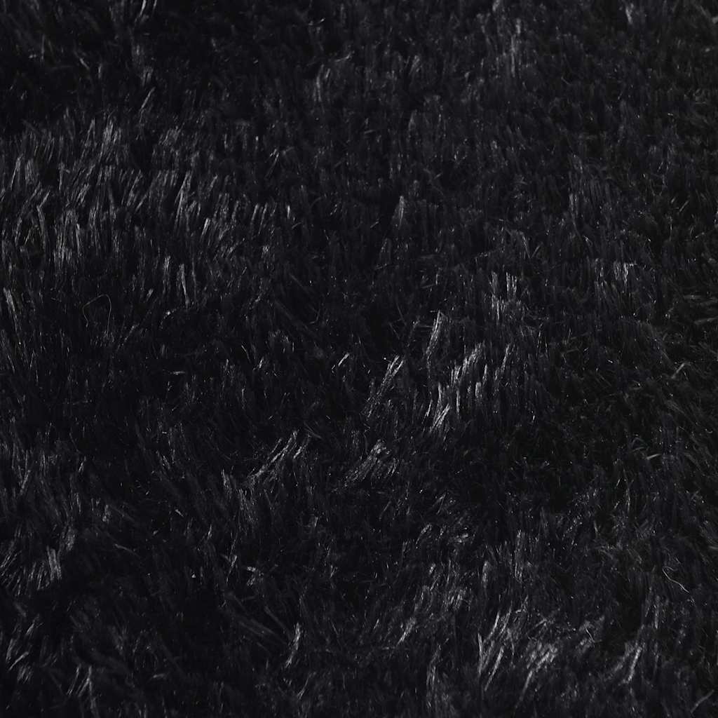Shaggy tipo kilimas, NAVARRA, 120x170 cm, juodos, poliesteris
