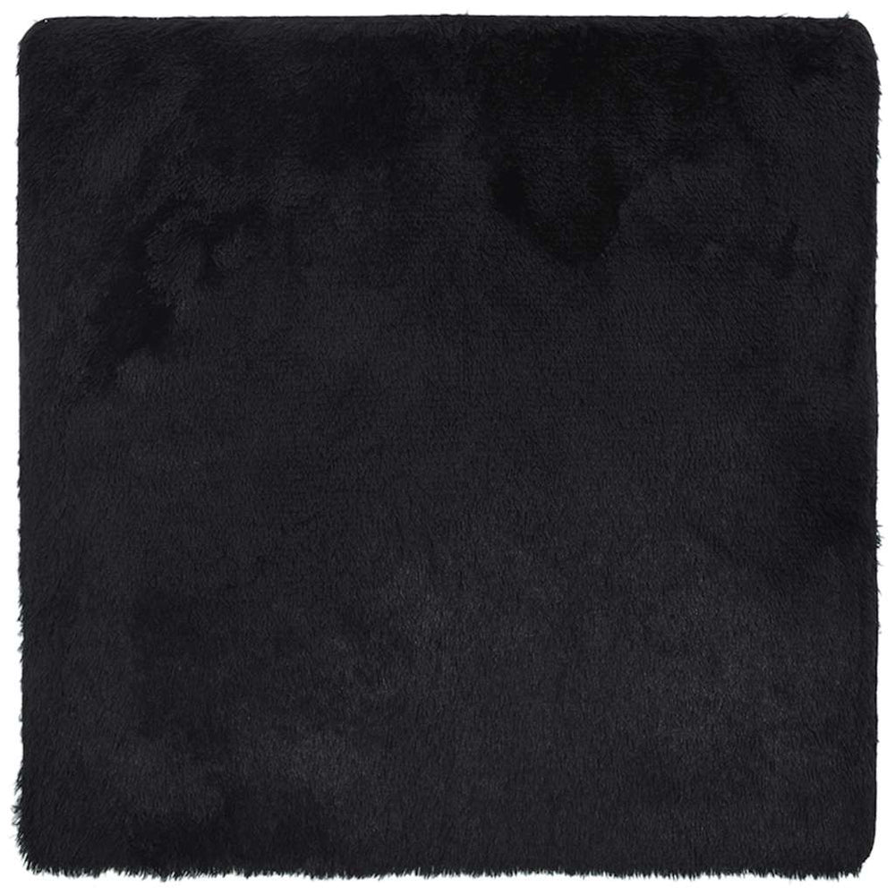 Shaggy tipo kilimas, 120x120 cm, juodos, poliesteris