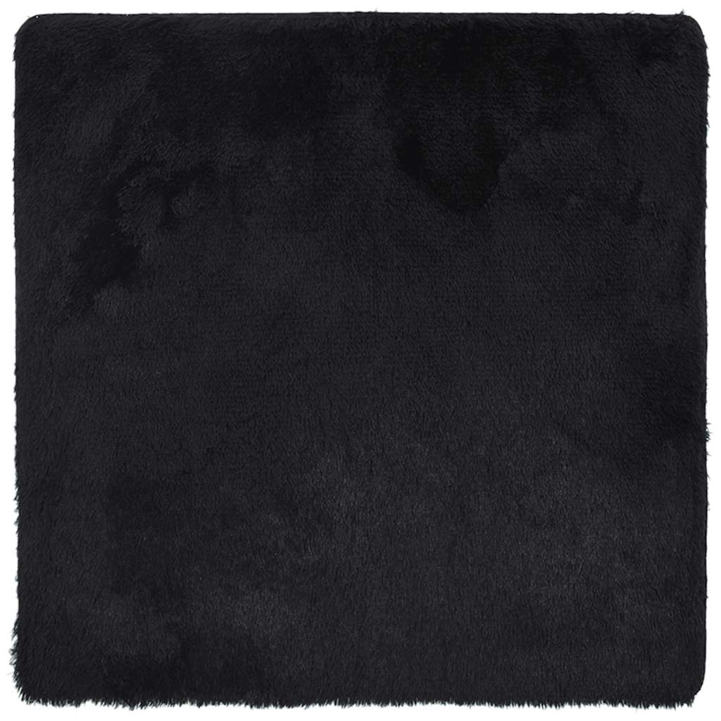 Shaggy tipo kilimas, 120x120 cm, juodos, poliesteris