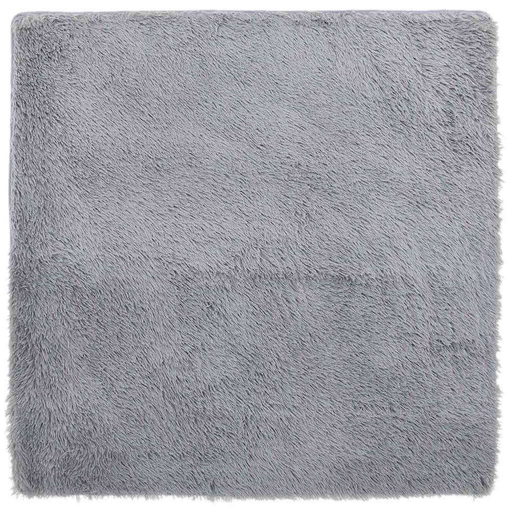 Shaggy tipo kilimas, 120x120 cm, sidabrinė pilka, poliesteris