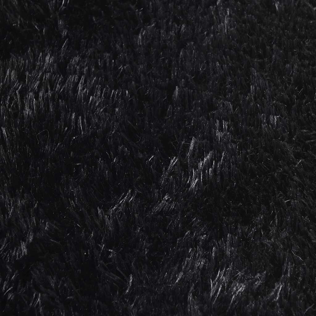 Shaggy tipo kilimas, 200x200 cm, juodos, poliesteris