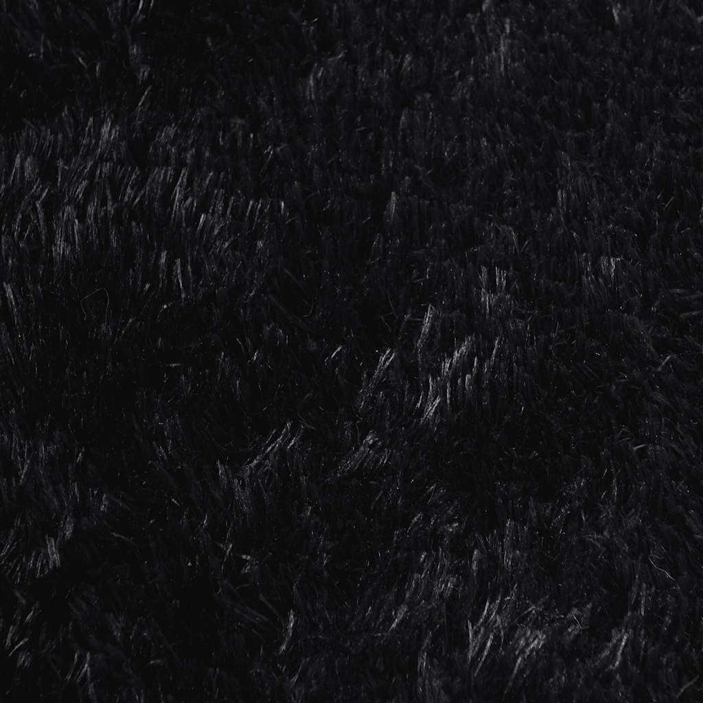 Shaggy tipo kilimas, 100x100 cm, juodos, poliesteris
