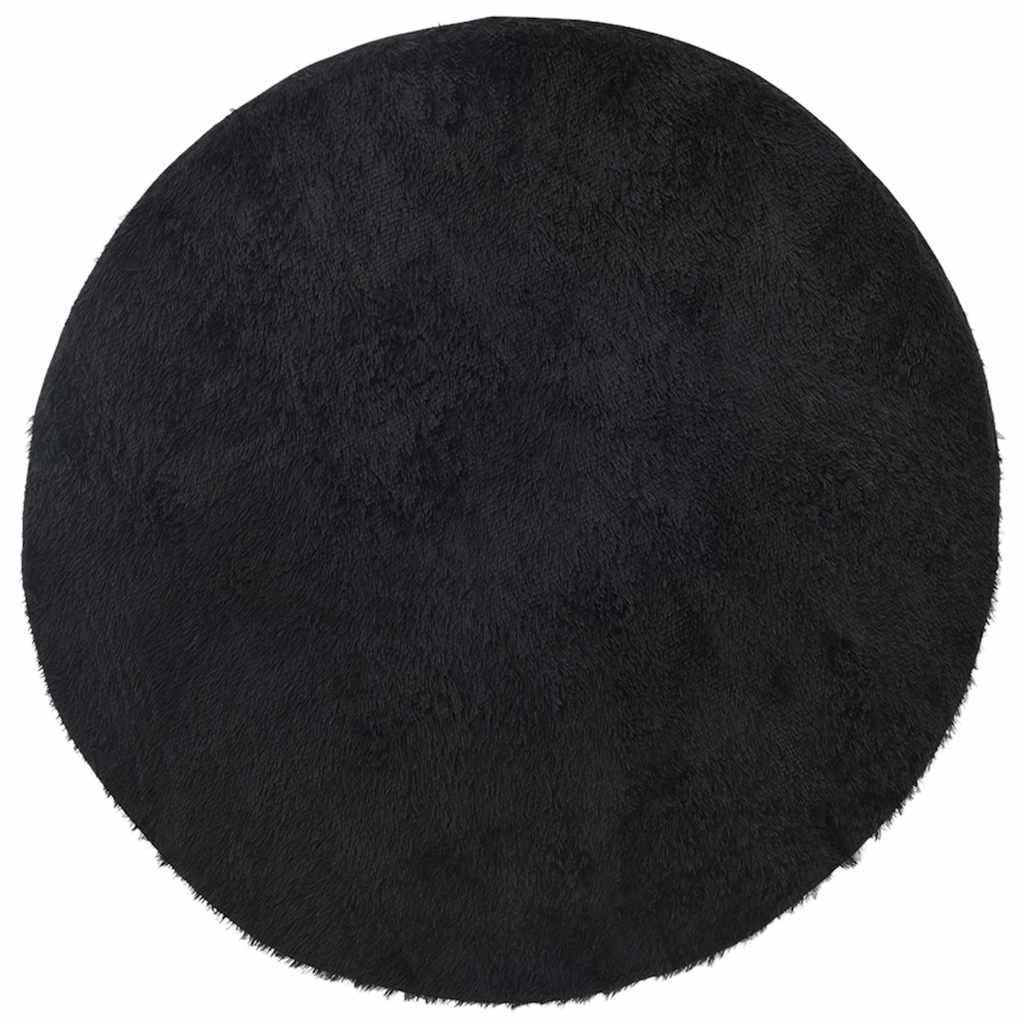 Shaggy tipo kilimas, 120x120 cm, juodos, poliesteris