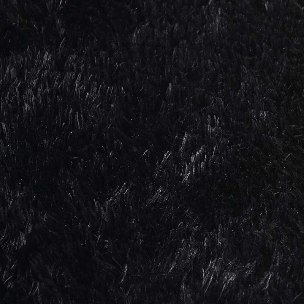 Shaggy tipo kilimas, 120x120 cm, juodos, poliesteris
