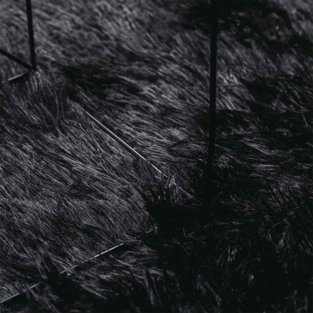 Shaggy tipo kilimas, 200x200 cm, juodos, poliesteris