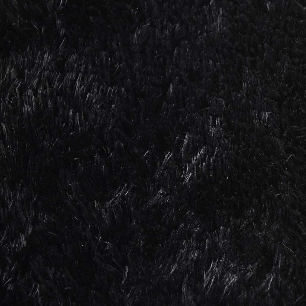 Shaggy tipo kilimas, 200x200 cm, juodos, poliesteris
