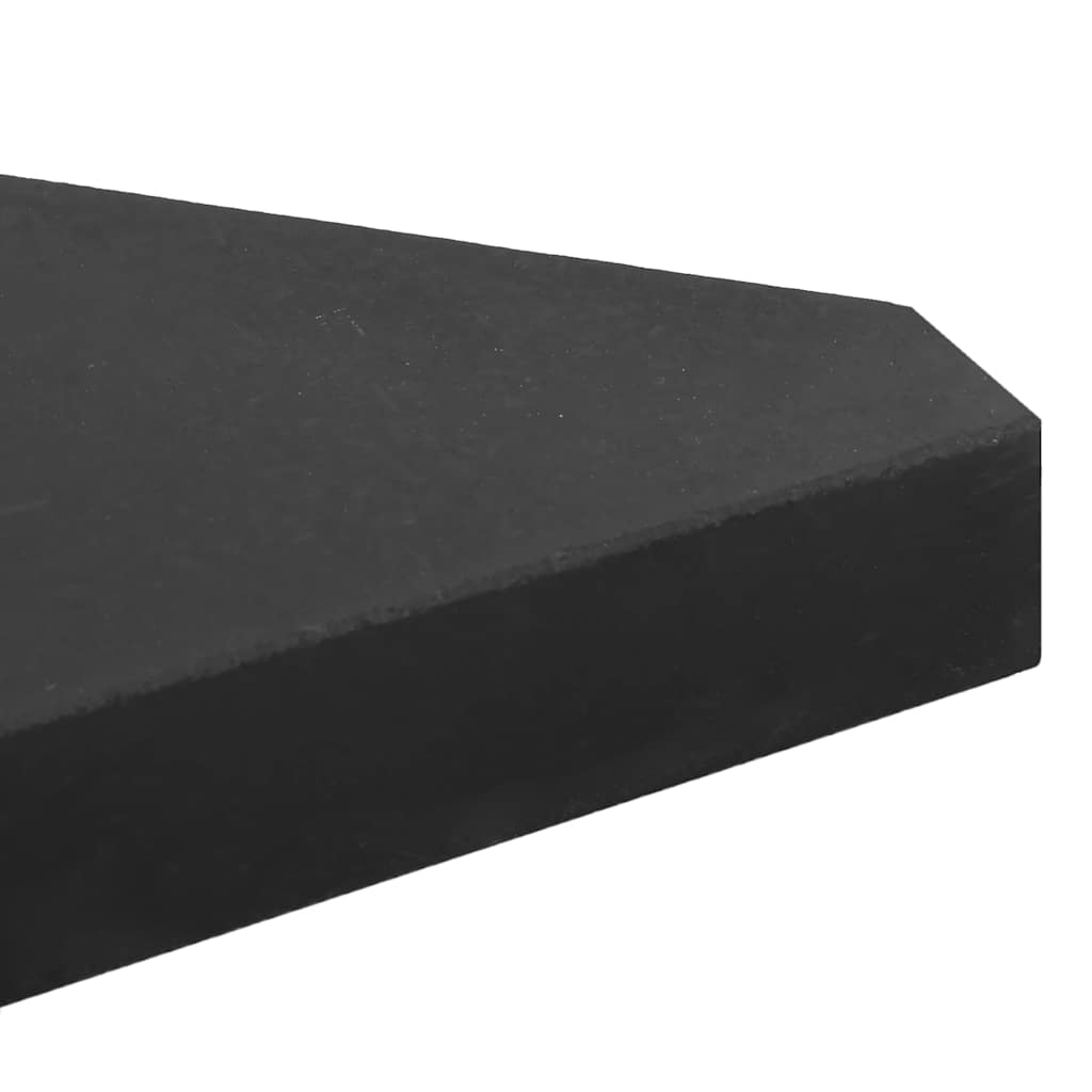 Skėčio svorio plokštės, 4 vnt., juodo granito, trikampės, 14 kg