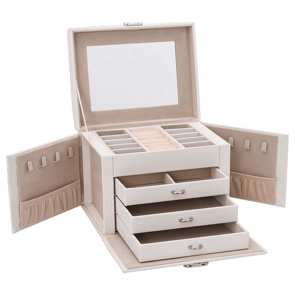 4-tier jewelry box with mirror, 22.5x17.5x16.5cm