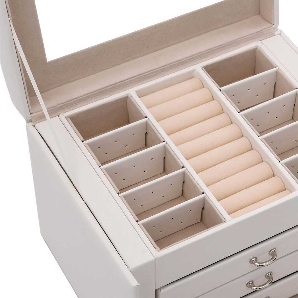 4-tier jewelry box with mirror, 22.5x17.5x16.5cm