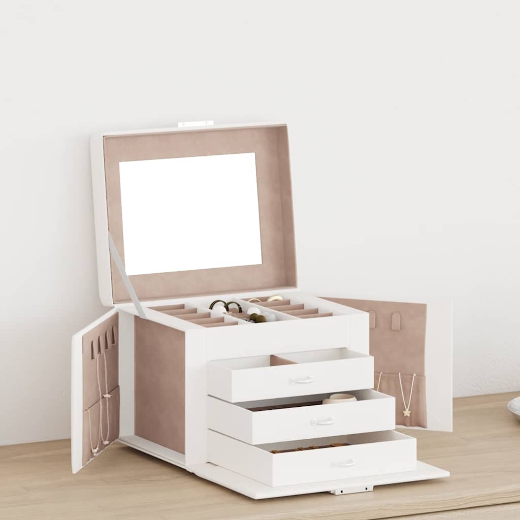 4-tier jewelry box with mirror, 22.5x17.5x16.5cm