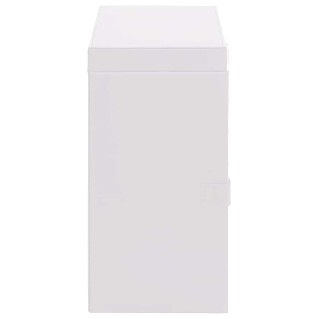 6-layer jewelry box with mirror, lockable, white