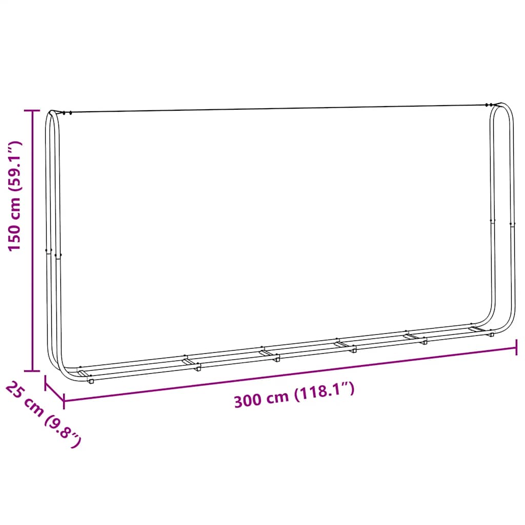Malku statīvs 300x25x150 cm Cinkots tērauds