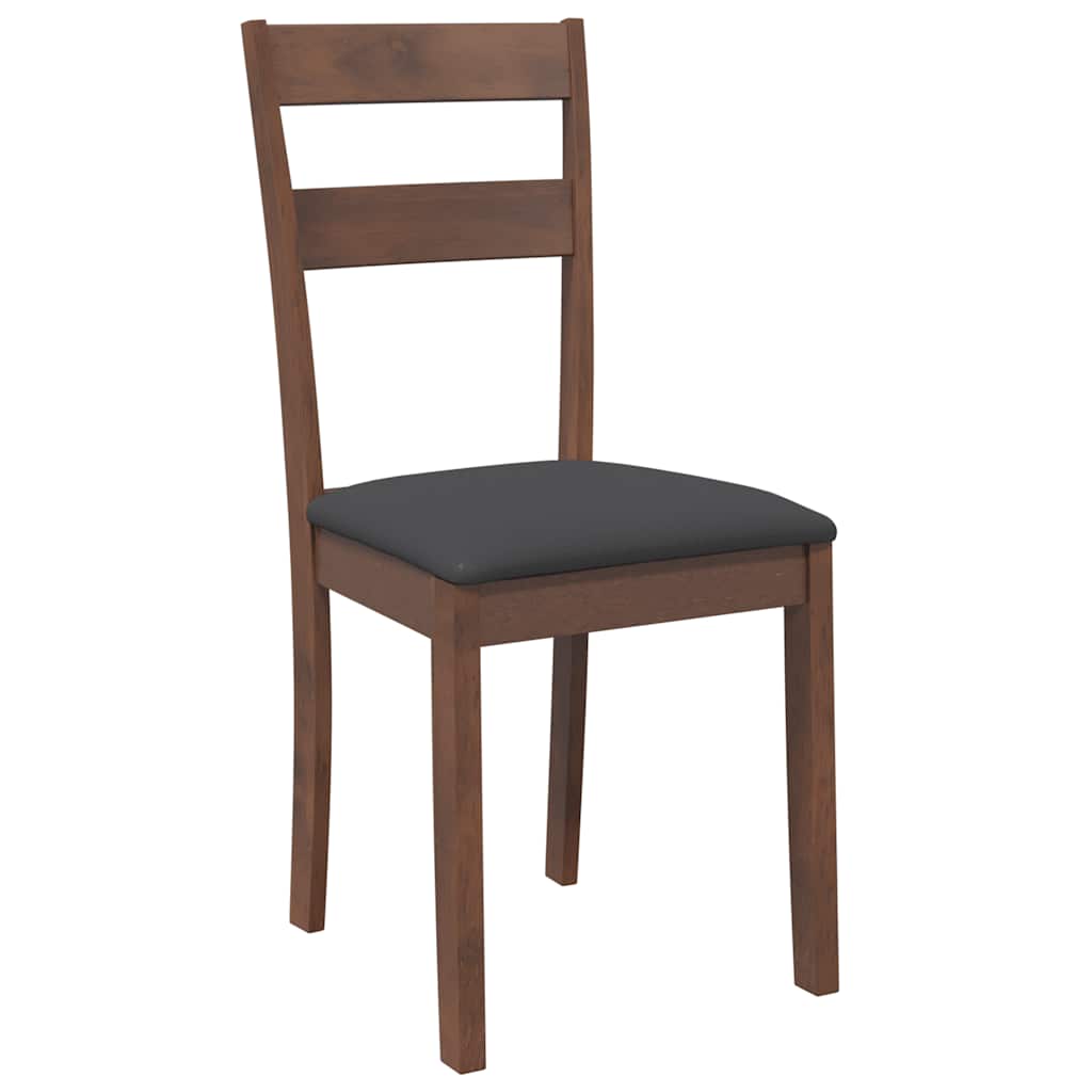 dining chairs with cushions 2 pcs Brown solid rubberwood