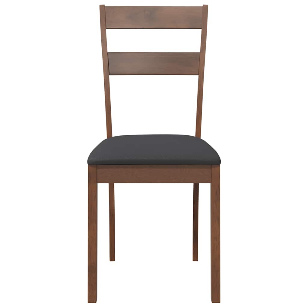 dining chairs with cushions 2 pcs Brown solid rubberwood